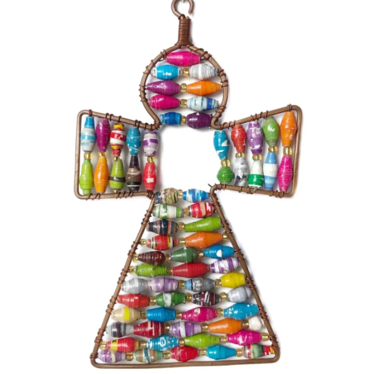Angel Ornament with Colorful Paper Beads< Sale