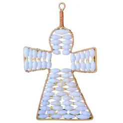 Angel Ornament with White Paper Beads< Clearance