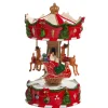 Animated Musical Santas Sleigh Carousel< New