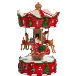 Animated Musical Santas Sleigh Carousel< New