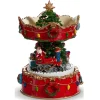 Animated Santa Train Carousel Musical< New