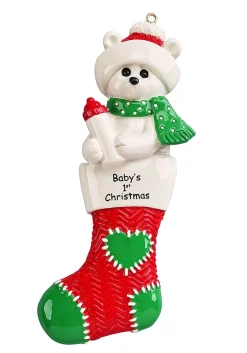 Baby Polar Bear Stocking Ornament< Sale