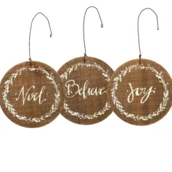 Barn Noel Believe Joy Set of 3 Ornaments< Best