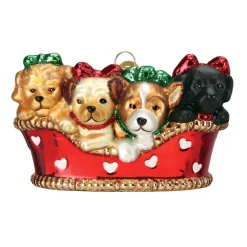 Basket of Puppies Ornament<Old World Glass Discount