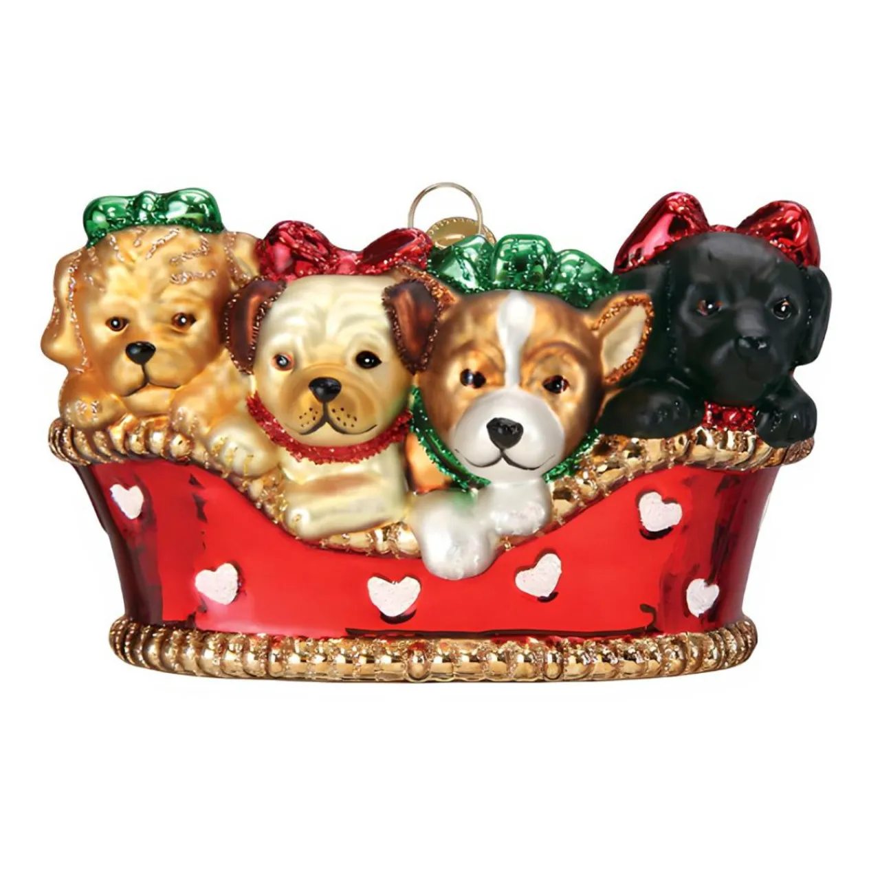 Basket of Puppies Ornament<Old World Glass Discount
