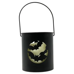 Bat Silhouette LED Candle Metal Bucket< Clearance