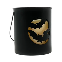 Bat Silhouette LED Candle Metal Bucket< Clearance