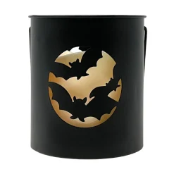 Bat Silhouette LED Candle Metal Bucket< Clearance