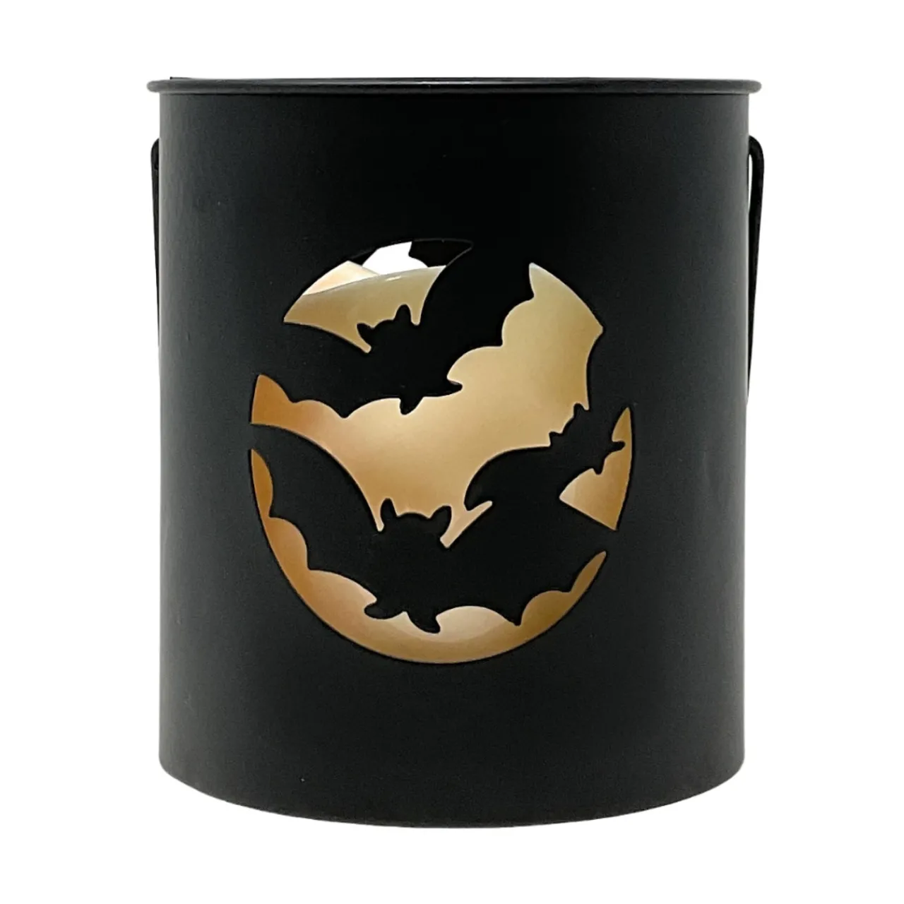 Bat Silhouette LED Candle Metal Bucket< Clearance