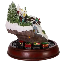 Battery-Operated Musical LED Village and Train Table Piece<Kurt Adler Sale