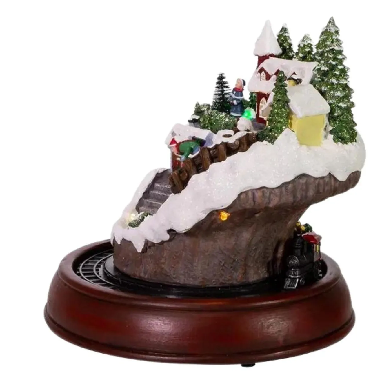 Battery-Operated Musical LED Village and Train Table Piece<Kurt Adler Sale