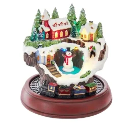 Battery-Operated Musical LED Village and Train Table Piece<Kurt Adler Sale