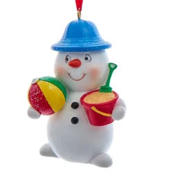 Beach Snowman Holding A Beachball and Bucket &amp; Spade Ornament<Kurt Adler Outlet