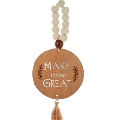 Beaded Plaque Ornament with The Sentiment Make Today Great<Kurt Adler Online