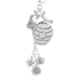 Bee Cone Silver Car Charm Ornament< Hot