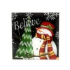 Believe Holiday Snowman Wood Block Sign< Fashion