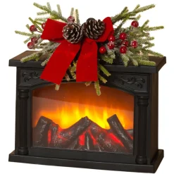 Black Lighted Fire Place Lantern - The Christmas Loft< Online