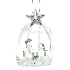 Blessed Nativity Ornament with Silver Star< New