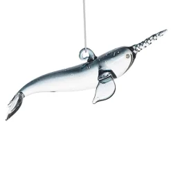 Blown Glass Narwhal Ornament< Sale