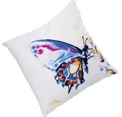 Blue Embroidered Butterfly Pillow< Outlet