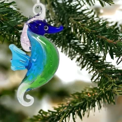 Blue Fin Seahorse Ornament< Hot