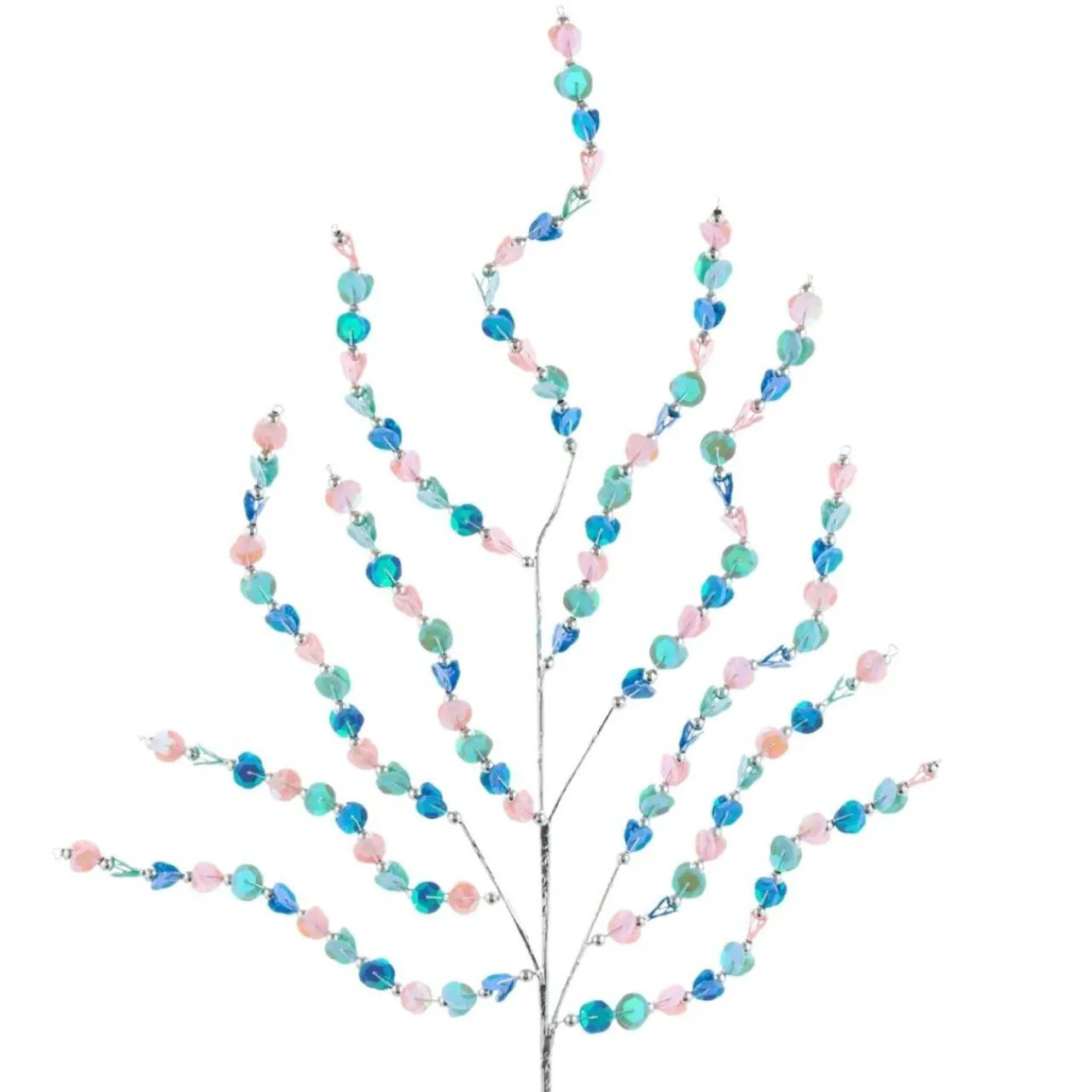 Blue, Green and Pink Sequined Branch<Kurt Adler Best