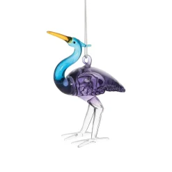 Blue Heron Blown Glass Hanging Ornament< Best