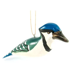 Blue Jay Wood Bird Ornament< Fashion