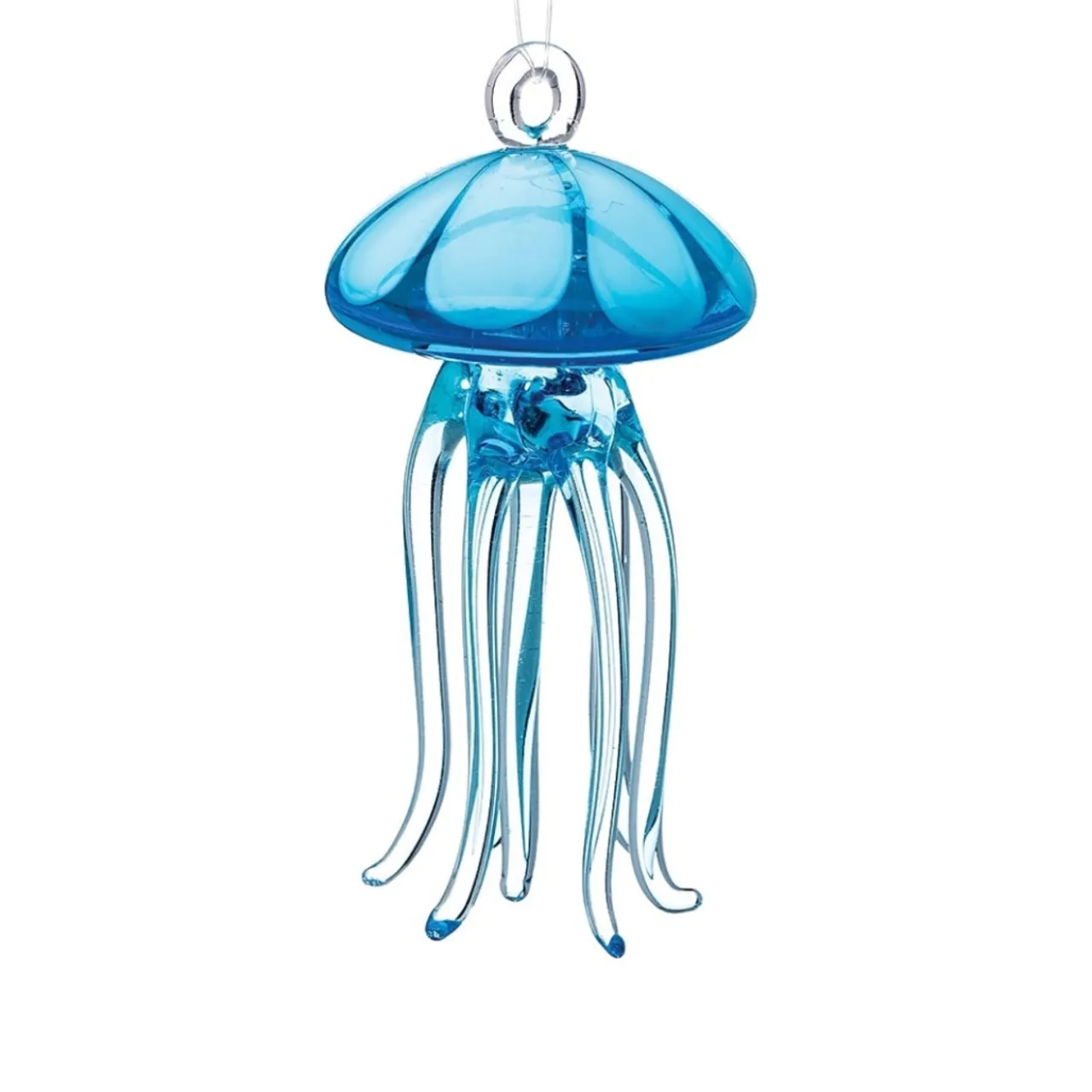 Blue Jellyfish Glass Hanging Ornament< Hot