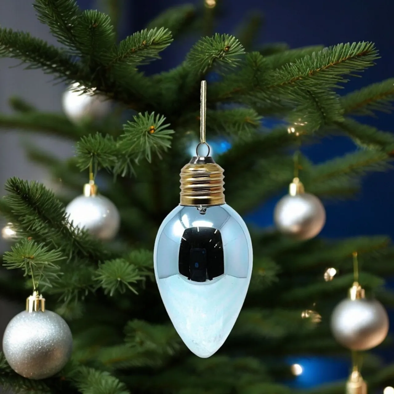 Blue Light Bulb Ornament< Discount