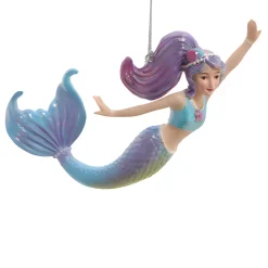 Blue Tail Mermaid Ornament, 4.5" Resin, E0985<Kurt Adler Discount