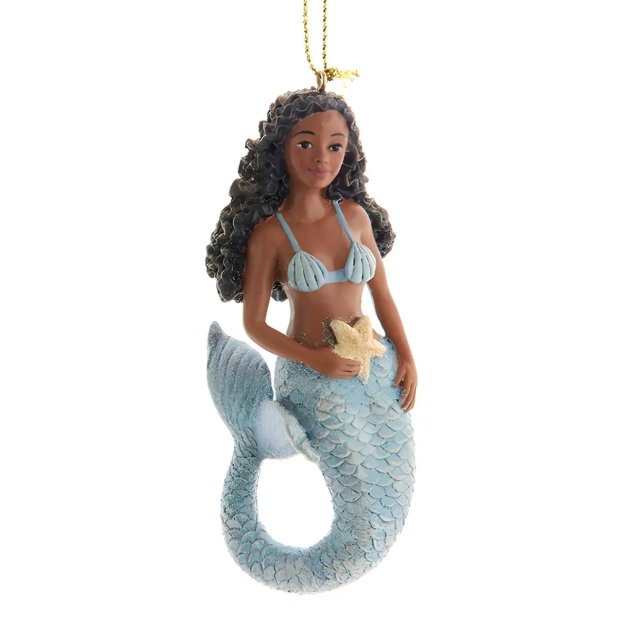 Blue Tail Mermaid with Starfish Ornament 4"<Kurt Adler Online
