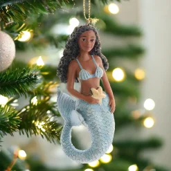 Blue Tail Mermaid with Starfish Ornament 4"<Kurt Adler Online
