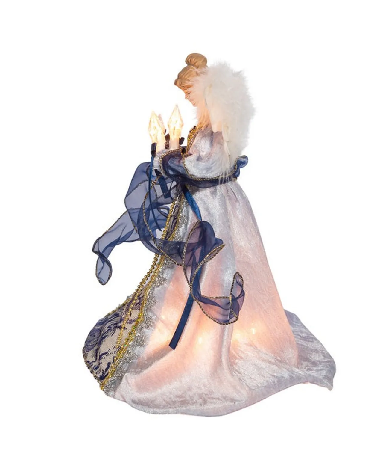 Blue With Gold Trim Angel Treetop<Kurt Adler Clearance