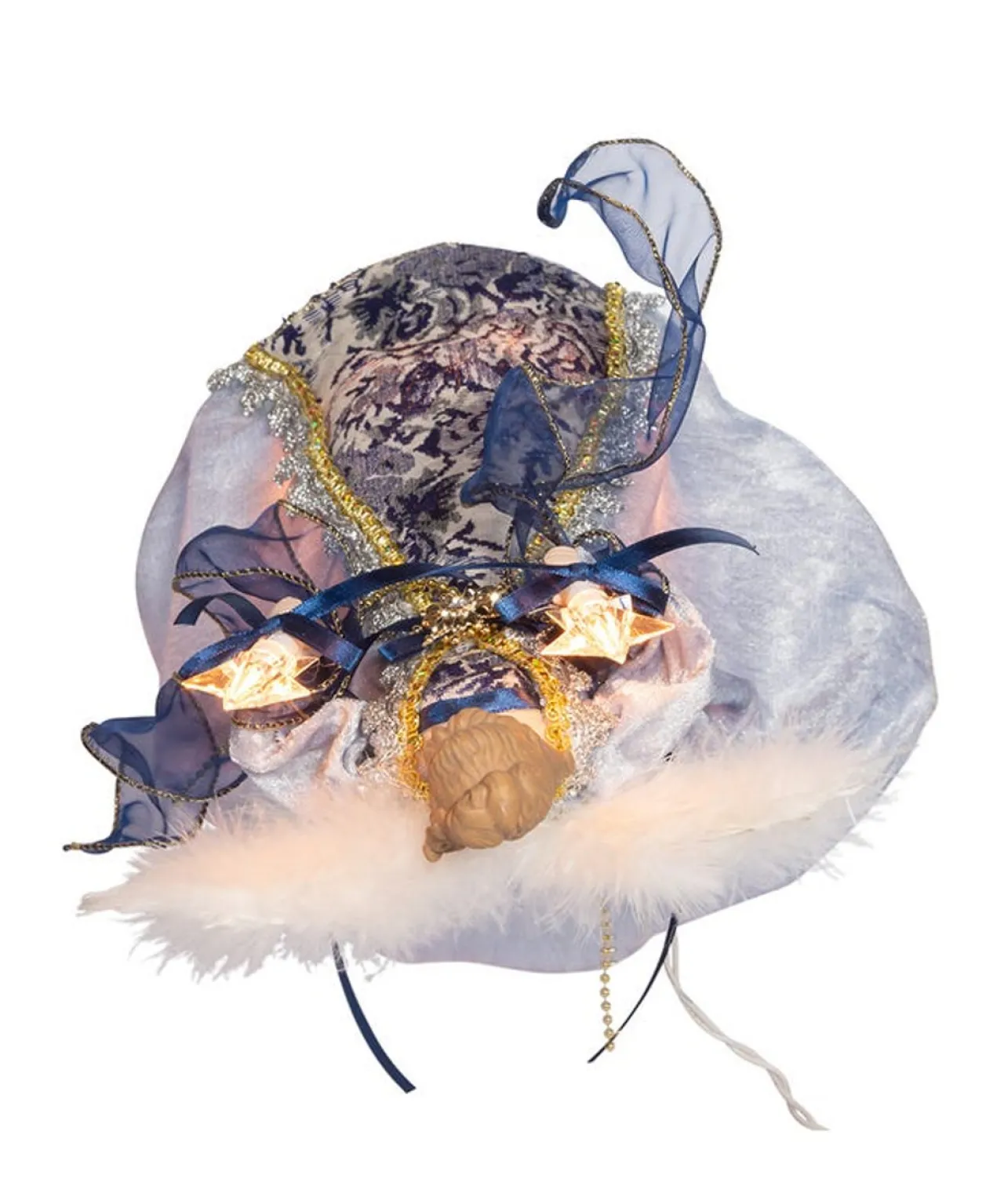 Blue With Gold Trim Angel Treetop<Kurt Adler Clearance
