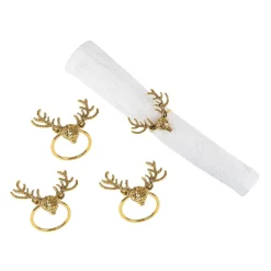 Bronze Deer Head Napkin Ring Set Of 4< Outlet