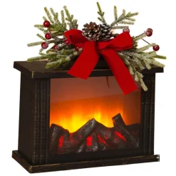Brown Lighted Fire Place Lantern - The christmas Loft< Discount