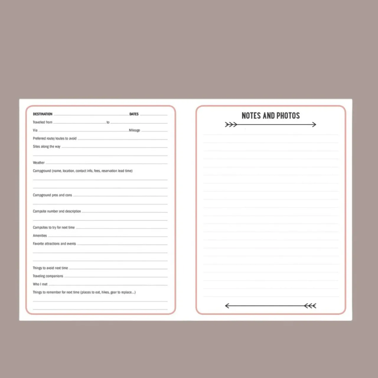 Camping Log Book< Sale