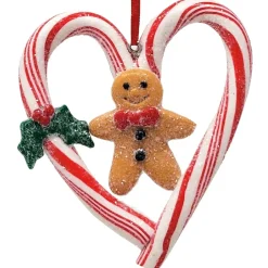 Candy Cane Heart Gingerbread Ornament | The Christmas Loft<Kurt Adler New