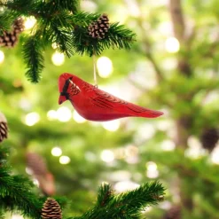 Cardinal Wood Bird Ornament< Sale