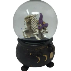 Cauldron With Cat Skeleton Snow Globe | The Christmas Loft< Sale