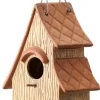 Ceramic &amp; Metal Hanging Birdhouse Brown< Fashion