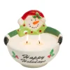 Ceramic Snowman Bowl Wax Candle - Happy Holidays< Online