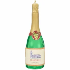Champagne Bottle Glass Ornament<Kurt Adler Best