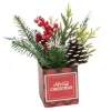 Cheerful Merry Christmas Pine Decor Box< Discount