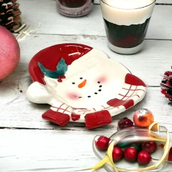 Cheerful Snowman Dolomite Candy Dish< Sale