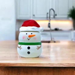 Cheerful Snowman Dolomite Cookie Jar< Fashion