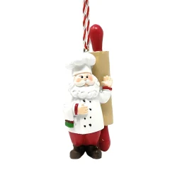 Chef Santa With Rolling Pin Ornament< Outlet