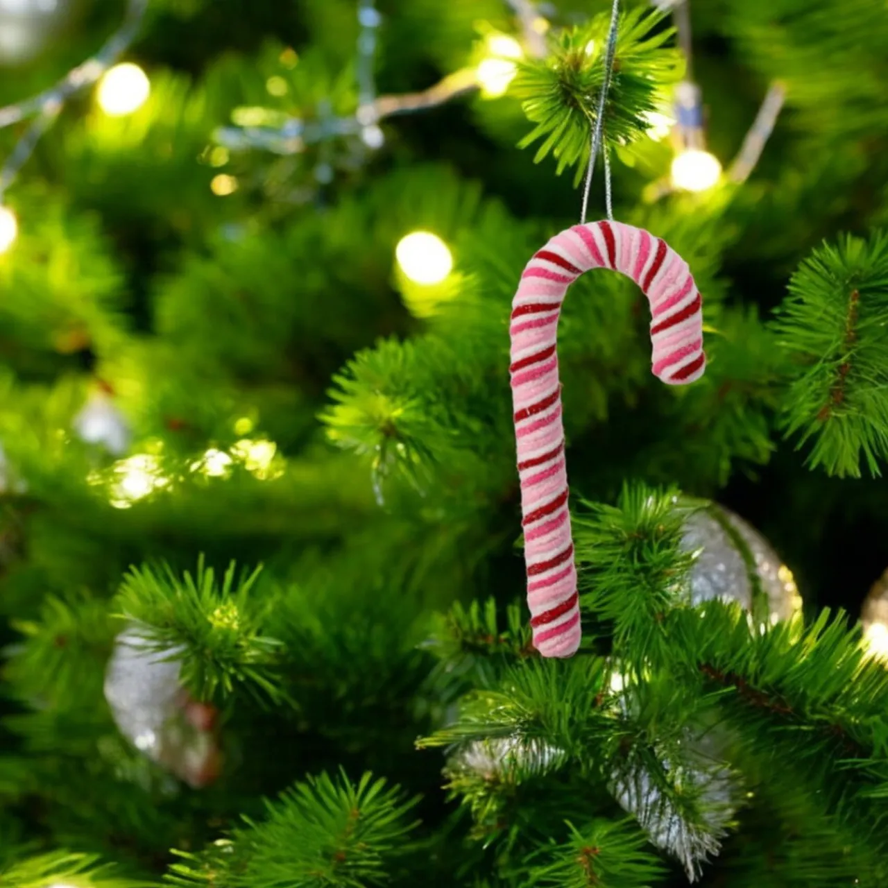 Chenille Sweets Candy Cane Ornament< Discount