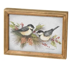Chickadee On Holly And Pine Wall Decor< Fashion